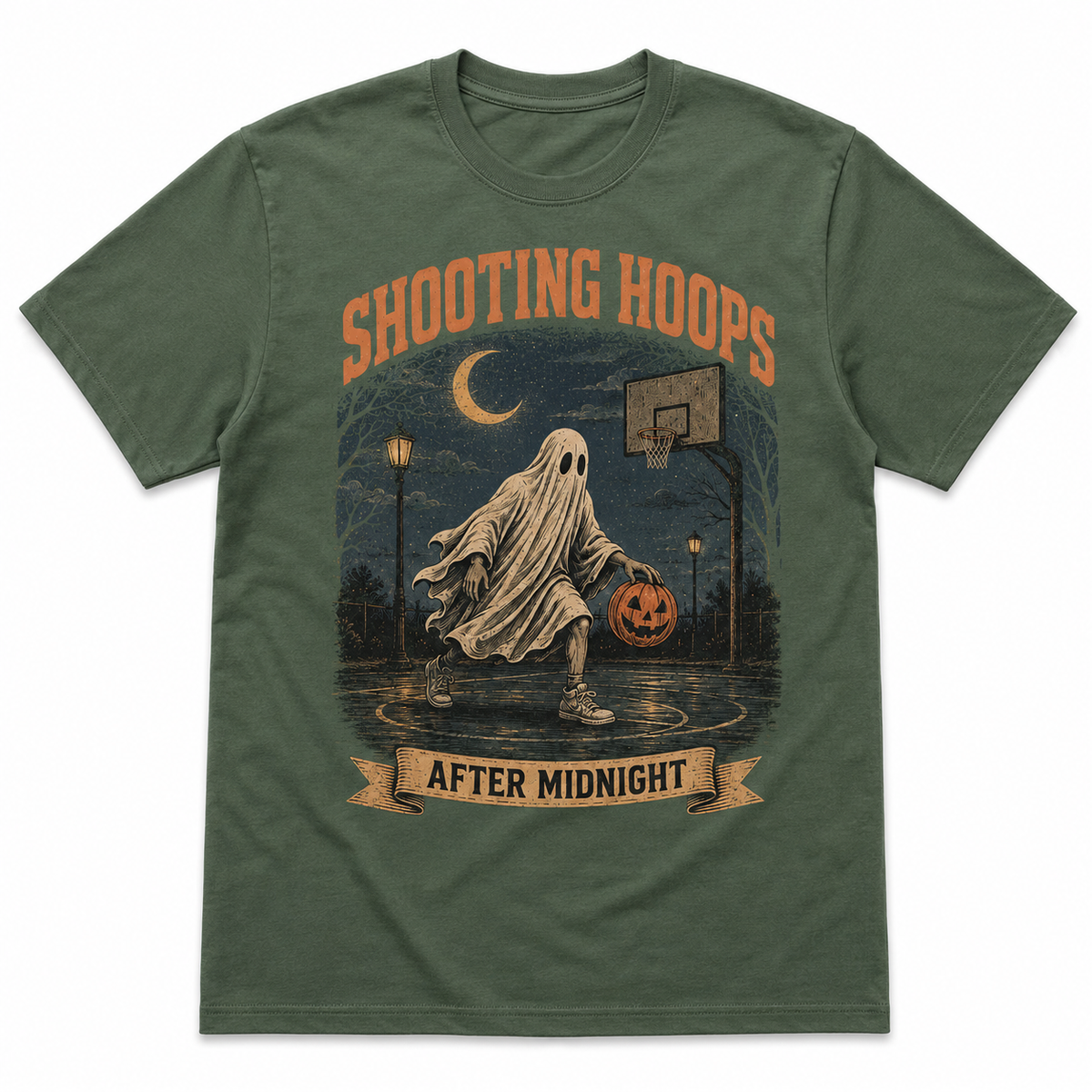 Shooting Hoops After Midnight Basketball Halloween Shirt