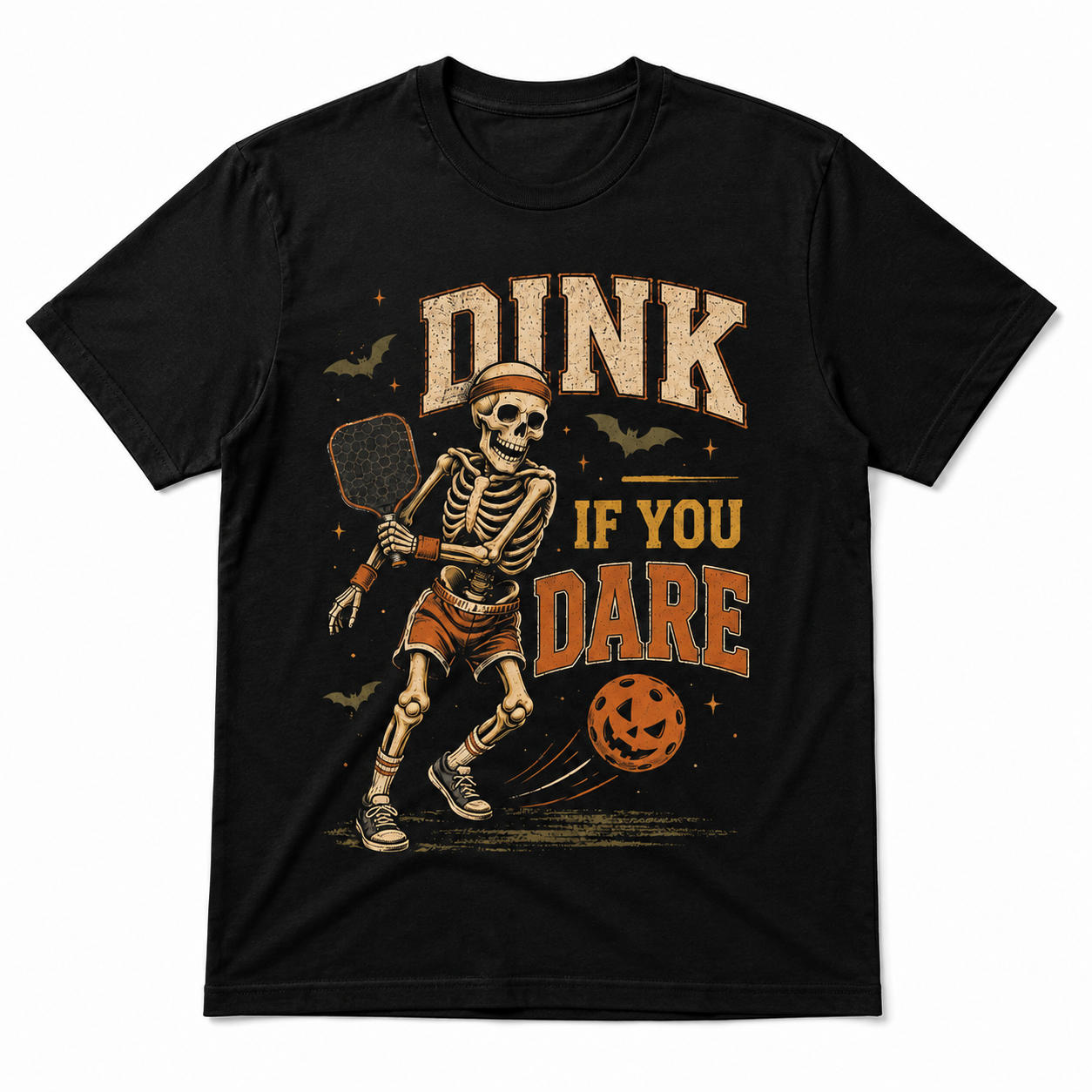 Dink If You Dare Pickleball Halloween Skeleton Shirt