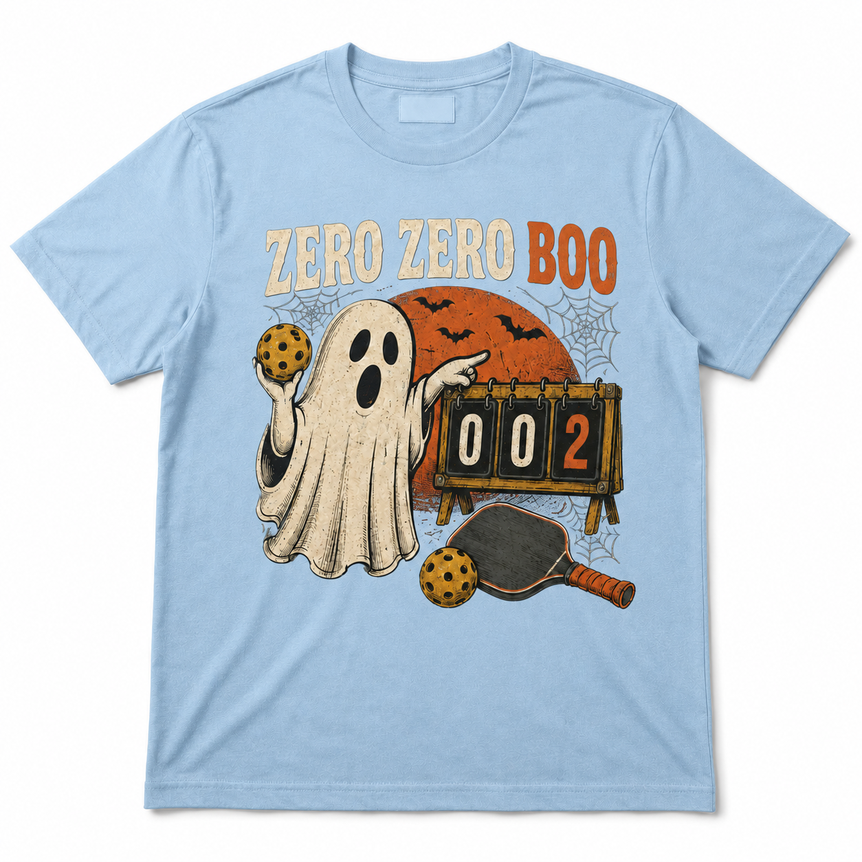 Zero Zero Boo Pickleball Halloween Ghost T-Shirt