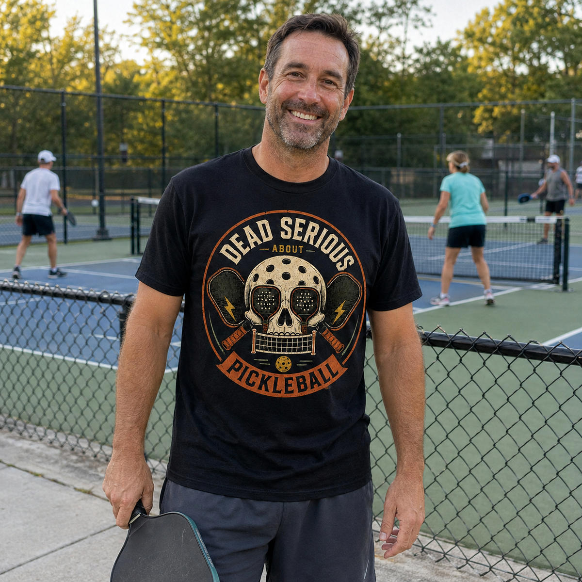 Dead Serious About Pickleball Skeleton Shirt