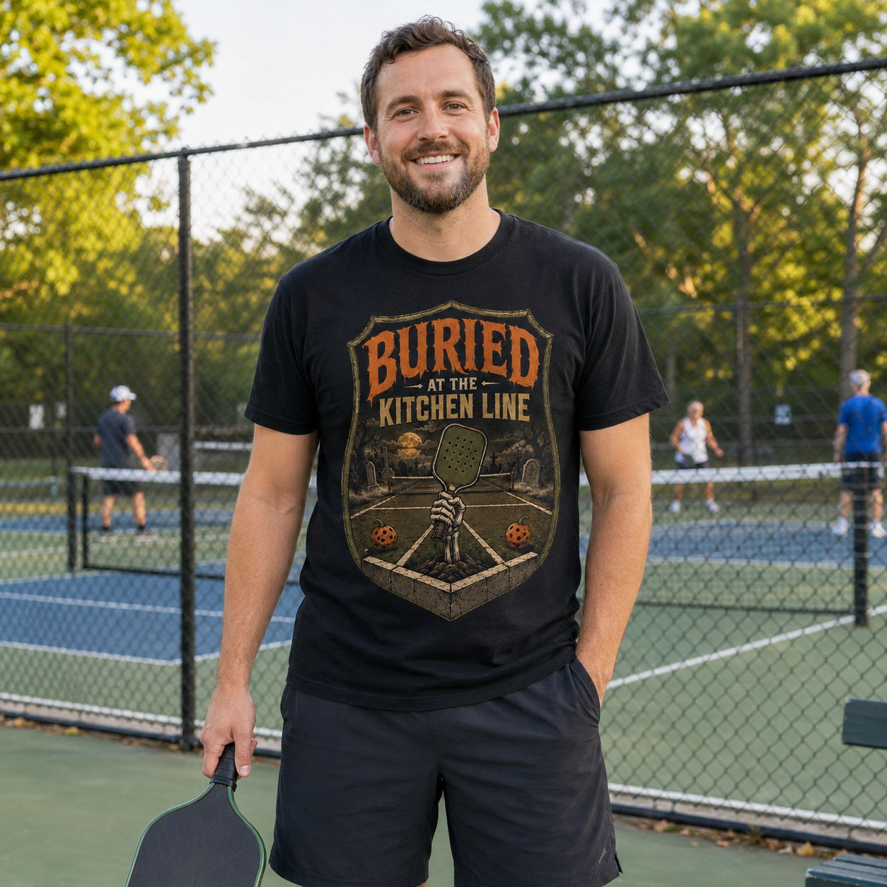 Buried at the Kitchen Line Pickleball Halloween Shirt