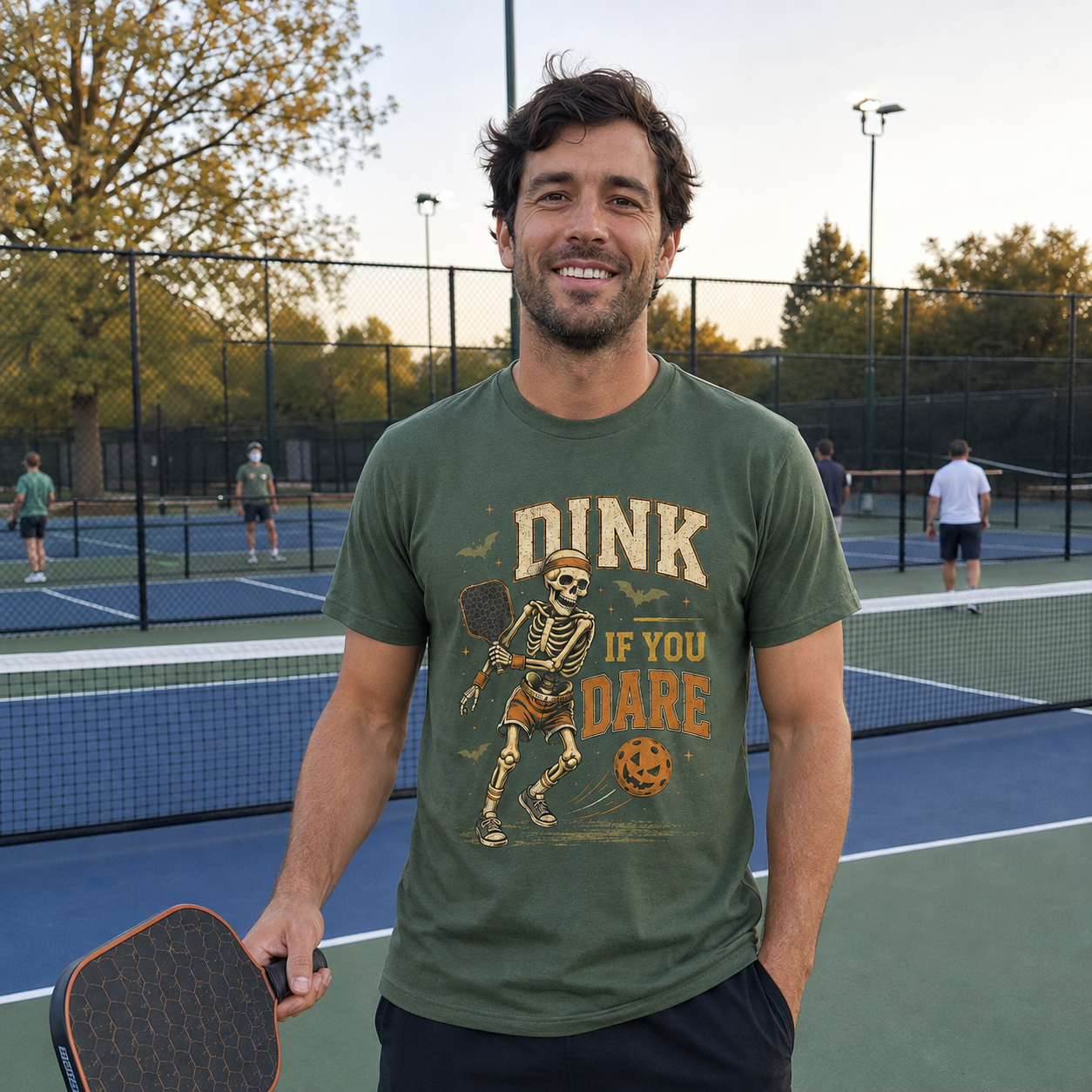 Dink If You Dare Pickleball Halloween Skeleton Shirt